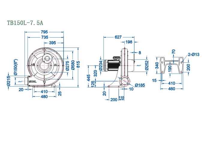 TB150L-7.5A,5.5kw中壓風(fēng)機