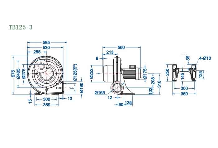 TB125-3,2.2kw透浦式鼓風機